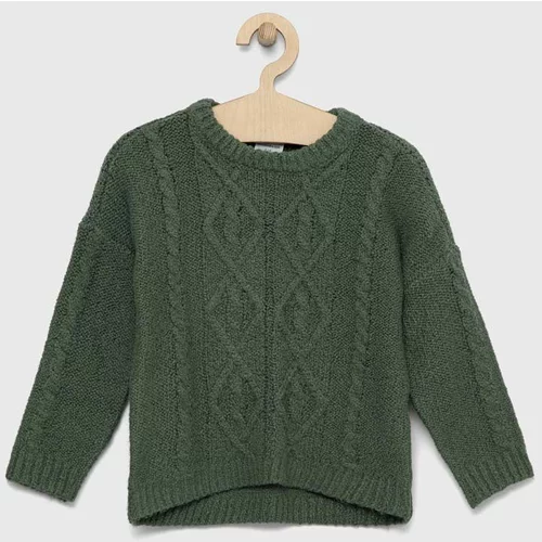 Abercrombie & Fitch Otroški pulover zelena barva