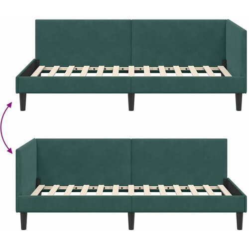  Kutni okvir kreveta Tamnozelena 100 cm x 200 cm Bar&amp;scaron;un Slike