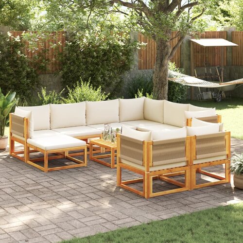 vidaXL 10-dijelna set vrtnih sofa s jastucima masivno bagremovo drvo Cijene