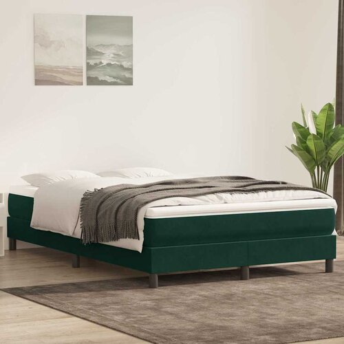 Box Spring krevet bez madracem tamno zeleni 160x220 cm baršun Cene