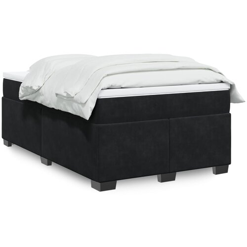 VidaXL Box spring postelja z vzmetnico črna 120x190 cm žamet Slike