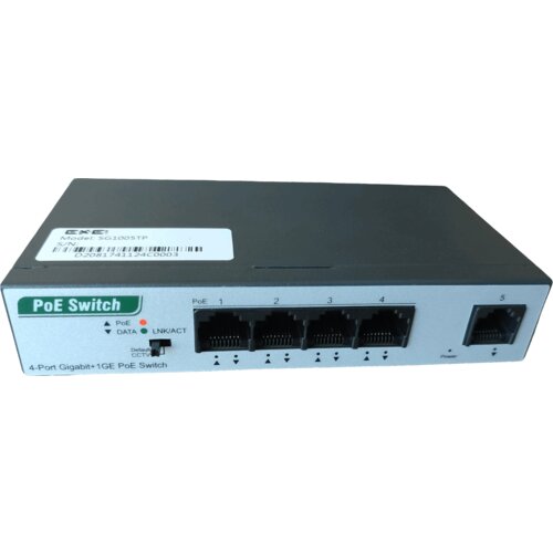 ExeLink SG1005TP neupravljivi switch 4x10/100/1000 base-t(poe/poe+) 1x10/100/1000 base-t porta Cene