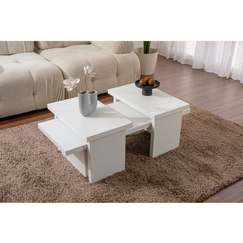 Hanah home Sanctuary - Wood White Wood White Coffee Table Cene