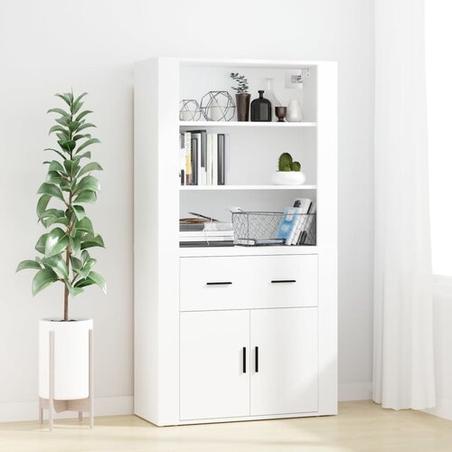The Living Store Visoka omara bel inženirski les - Visoka Omara, (21430757) Slike