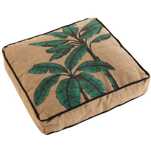 Douceur d intérieur Blazine COUSSIN DE SOL 40 x 40 x 8 CM JUTE IMPRIME BALINESIA Bež Cene