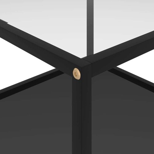  322891 Coffee Table Transparent and Black 60x60x35 cm Tempered Glass - prozirni i crni 60 x 60 x 35 cm 1 Slike