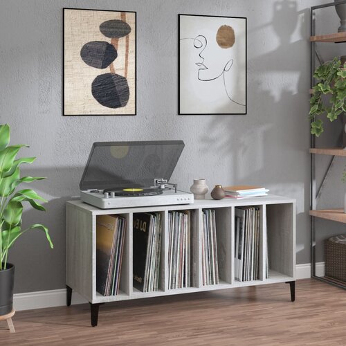 vidaXL Omarica za gramofonske plošče siva sonoma 100x38x48 cm inž. les Cene