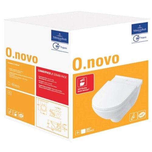 Villeroy Boch 5660H101 O.novo Combi-Pack viseča WC &scaron;koljka z WC desko s počasnim zapiranjem Cene