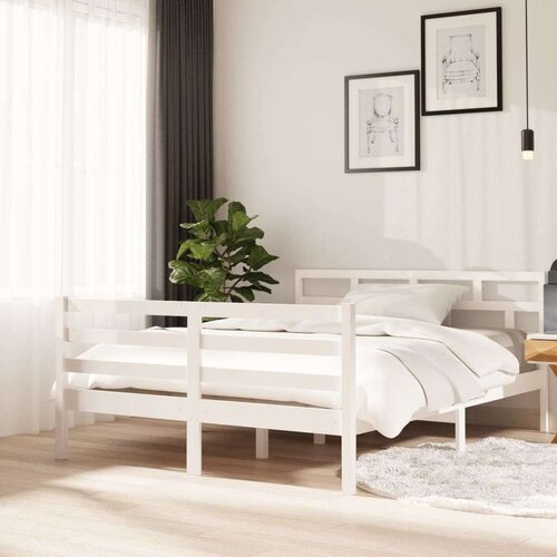  Za krevet od masivne borovine bijeli 140 x 190 cm Slike