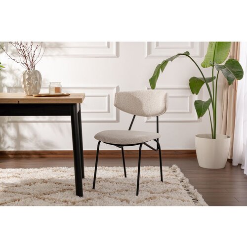 Hanah home Nancy - White, Black WhiteBlack Chair Set (2 Pieces) Cene