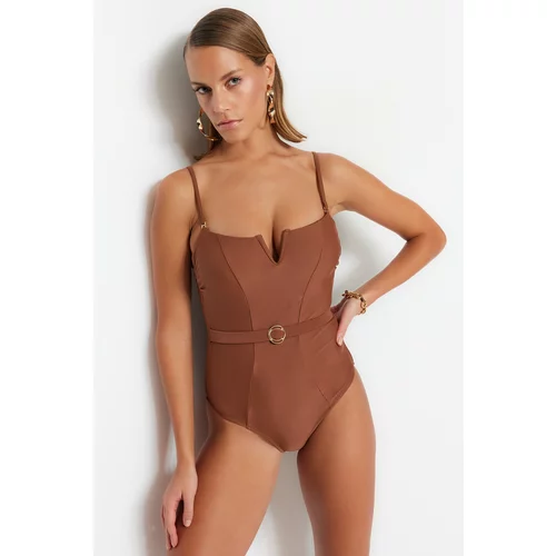Trendyol Swimsuit - Brown - Plain