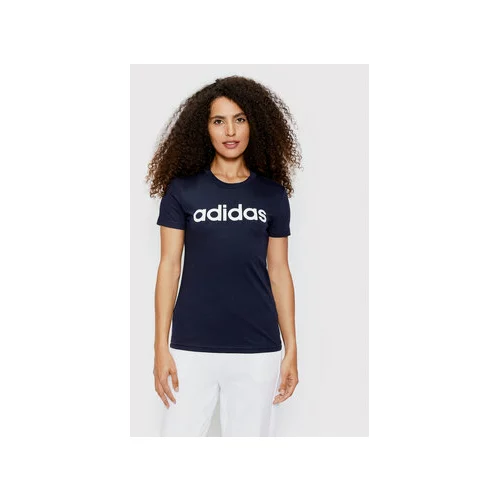 Adidas Majica Loungewear Essentials Logo H07833 Mornarsko modra Slim Fit