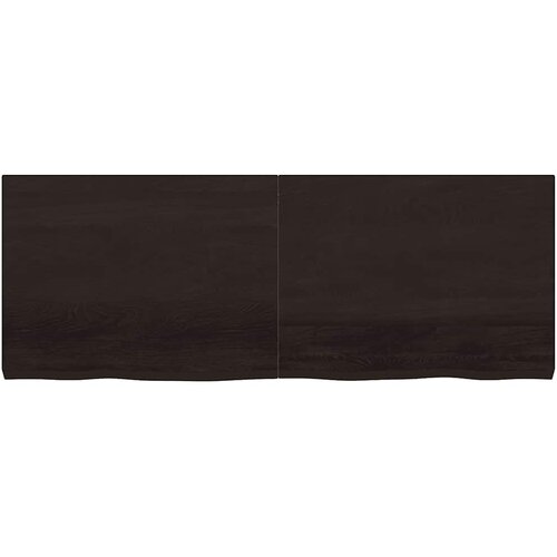  Zidna polica tamnosmeđa 160x60x(2-6) cm od obrađene hrastovine Slike