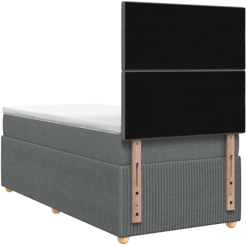  LED okvir za krevet s madracem Tamnosiva 90 x 200 cm Tkanina - Tamnosiva 90 x 200 cm Dizajn linija Slike