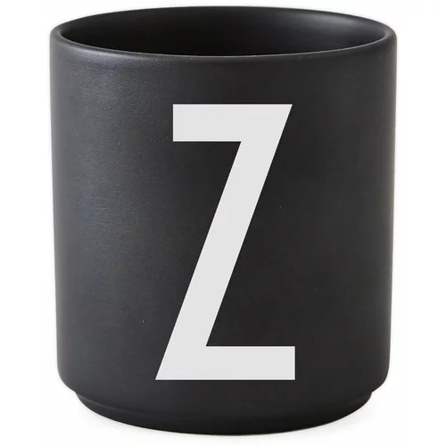 Design Letters Črna porcelanasta skodelica Alphabet Z, 250 ml