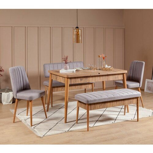  vina atlantic soho grey atlantic pinesoho extendable dining table & chairs set (5 pieces) Cene