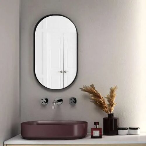 ogledalo za kupatilo puno 40x70cm black Slike