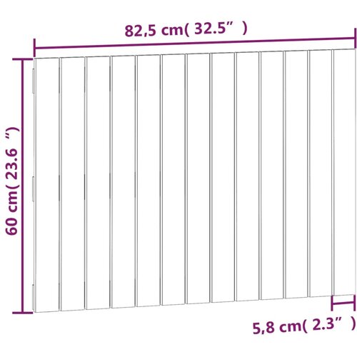  Zidno uzglavlje bijelo 82,5x3x60 cm od masivne borovine Slike