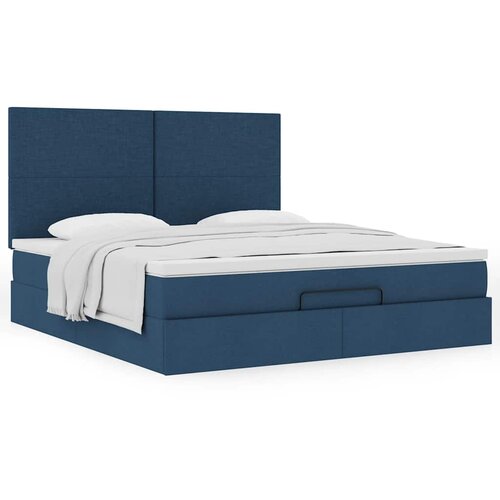 VidaXL Otomanski krevet s madracem plavi 180x200cm od tkanine Slike