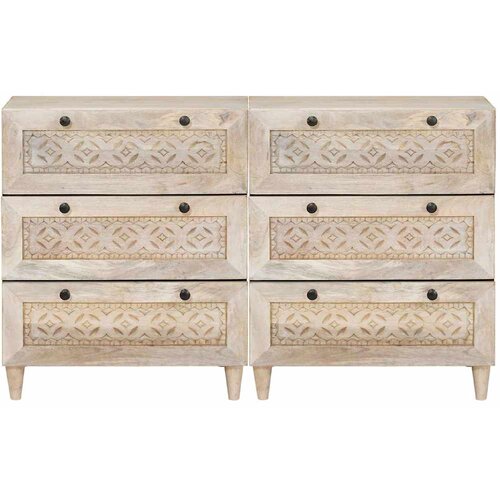  Kreveta 2 pcs Bijelo 120 x 33,5 x 75 cm masivno drvo manga Slike