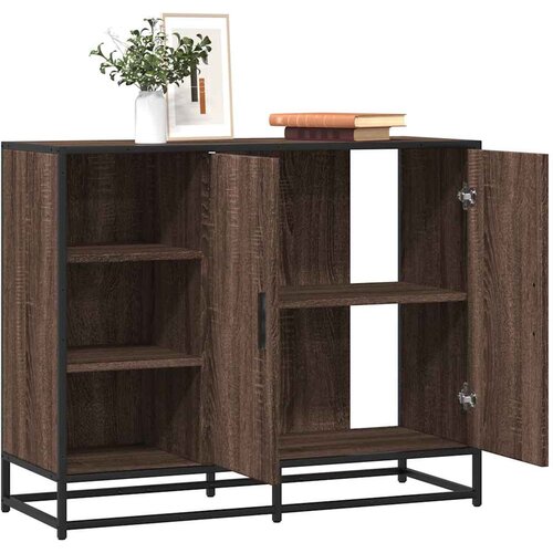 VidaXL Komoda rjav hrast 92x35x76 cm inženirski les Slike