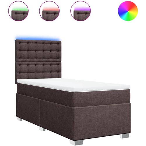 VidaXL Box spring postelja z vzmetnico temno rjav 90x190 cm blago, (21291681) Slike