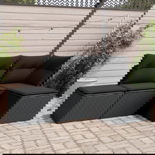vidaXL 4-dijelni set vrtnih sofa od poliratana s jastucima crni Cijene