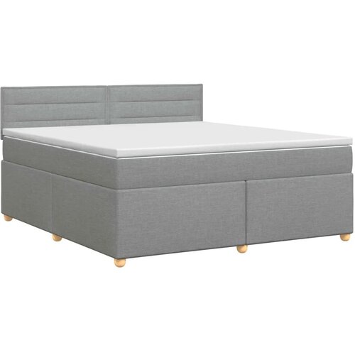  Boxspring krevet s madracem Svjetlosiva 180 x 200 cm Tkanina - Svjetlosiva 180 x 200 cm Dizajn linija Slike