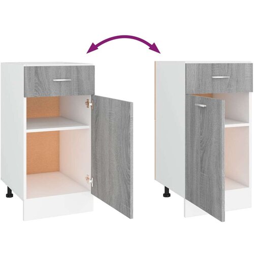 VidaXL Spodnja omarica siva sonoma 40x46x81,5 cm inženirski les Slike