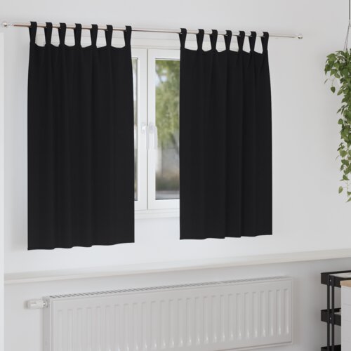 vidaXL Zavjese za zamračivanje 2 pcs Crna 140 x 140 cm Poliester Cijene