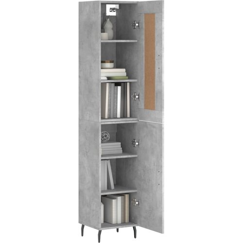  Visoka komoda siva betona 34,5x34x180 cm od konstruiranog drva Slike