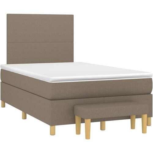 vidaXL Box spring postelja z vzmetnico taupe 120x190 cm blago, (21111758) Cene