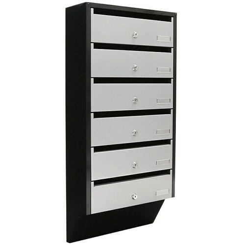 ROTTNER Sistem po&scaron;tnih predalov (Do x &Scaron; x V: 38,5 x 14 x 82,4 cm, Črna/srebrna, Jeklo, Imenska tablica, &Scaron;tevilo modularnih prostorov: 6 kos) Cene