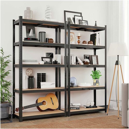 Songmics Regal 5 delni, (180 x 90 x 40 cm), črno rjav Slike