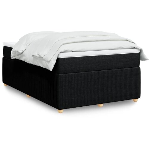 vidaXL Box spring postelja z vzmetnico črn 120x200 cm blago Cene