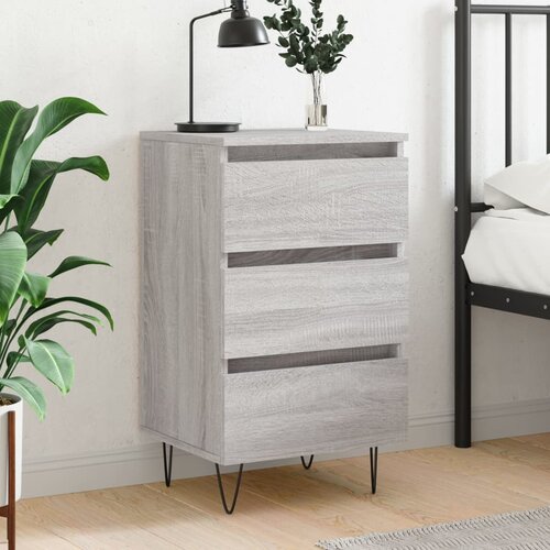 VidaXL Nočna omarica siva sonoma 40x35x69 cm inženirski les Slike