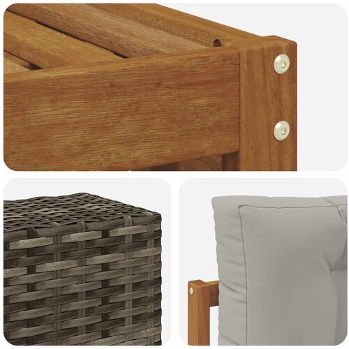  Set vanjskih sofa 8 kom. Prirodna i svjetlosiva Slike