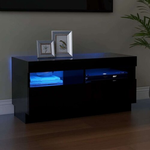 vidaXL TV ormarić s LED svjetlima crni 80x35x40 cm Cene