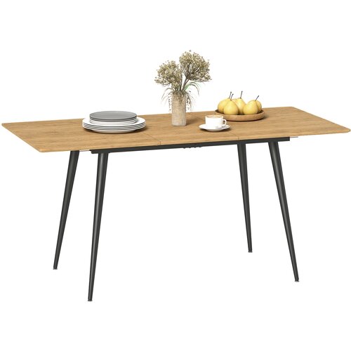HOMCOM Jedilna miza MDF, jeklo 160D x 75&Scaron; x 77V cm naravni les, (5000242580) Cene