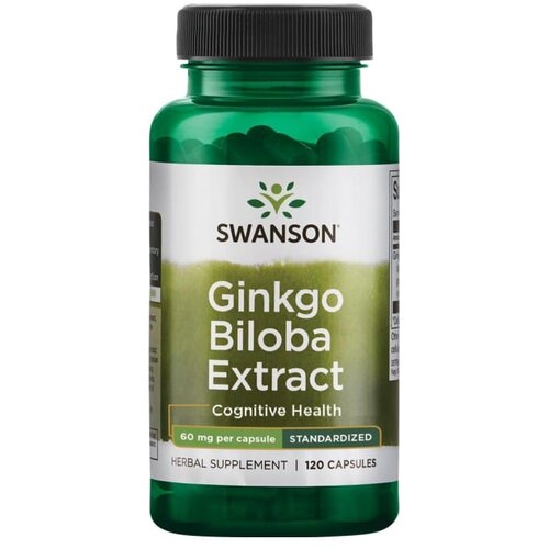 Swanson Ginkgo Biloba ekstrakt 60 mg (120 kapsula) Slike