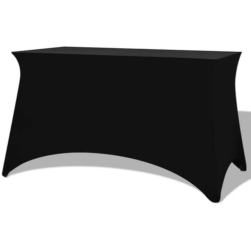  Rastezljiva Navlaka za Stol 2 kom 120x60,5x74 cm Crna Slike