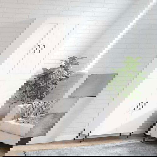  Visoka komoda bijela 69 5x34x180 cm konstruirano drvo Cijene