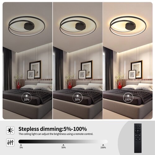  Brilagi- LED prigu&amp;scaron;iva stropna svetiljka TWISTER LED/75W/230V &amp;Oslash; 70 cm crna +daljinski upravljač Slike