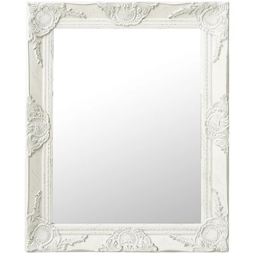 VidaXL Zidno ogledalo u baroknom stilu 50 x 60 cm bijelo Slike