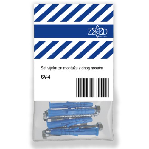Zed Electronic Set vijaka za montažu zidnog nosača, 4 sarafa u pak. &ndash; SV-4 Cijene