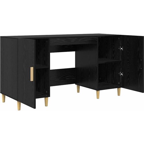  Stol Crni hrast Konstruirano drvo 140 x 50 x 75 cm Slike