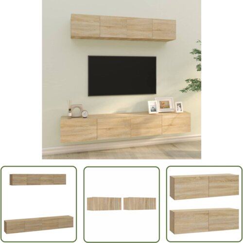 The Living Store Komplet TV omaric 4-delni sonoma hrast inženirski les - Komplet TV Omaric, (21738294) Cene