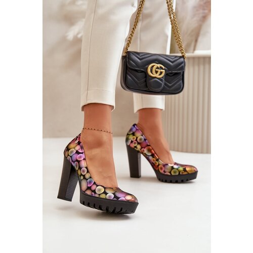Maciejka Leather Heels On A Block Heel Cene