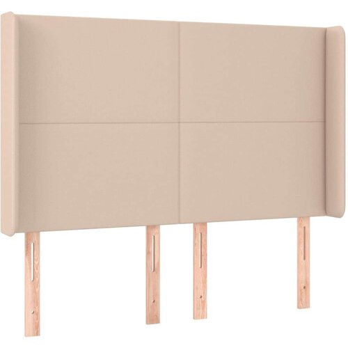  Uzglavlje s u&amp;scaron;ima boja cappuccina 147x16x118/128cm umjetna koža Slike