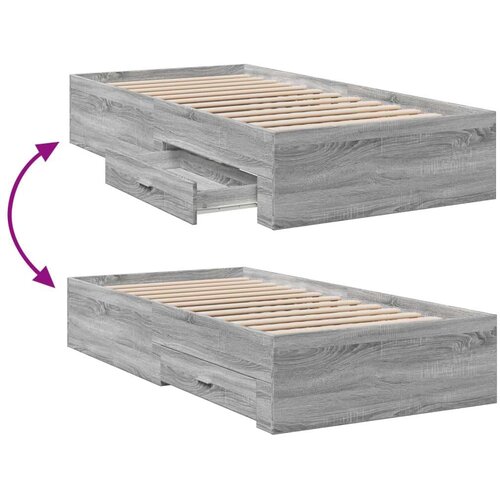 VidaXL okvir za krevet s ladicama boja hrasta 100x200 cm drveni Slike